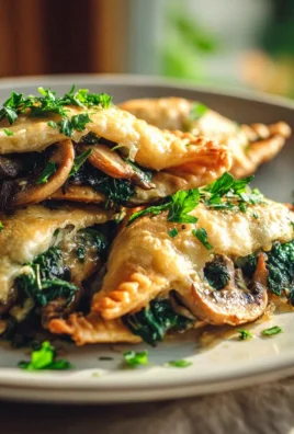 Vegan Gefüllte Gemüsetaschen mit Spinat und Pilzen