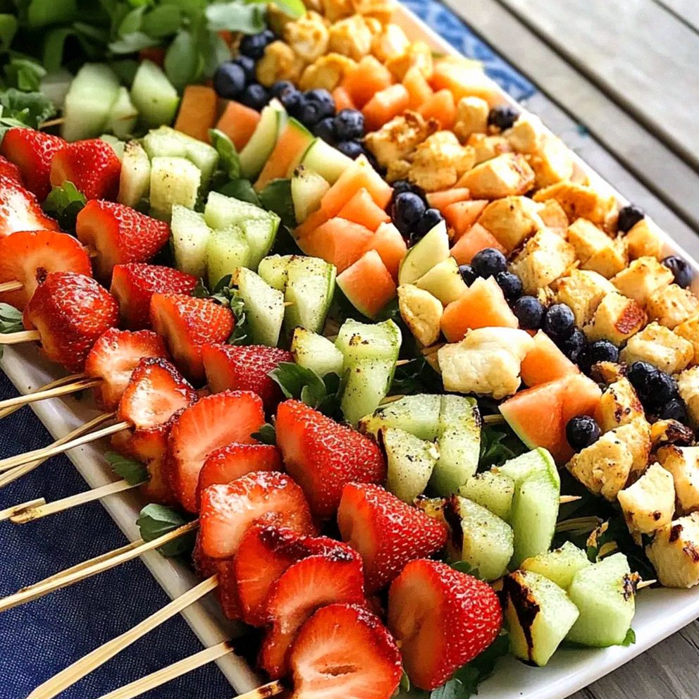 Wassermelonen-Feta-Flaggensalat für den perfekten Sommer