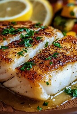 Zitronen-Knoblauch-Butter-Kabeljau mit Knuspriger Haut