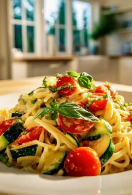 Zucchini und Tomaten: Schnelles Pfannenpasta-Rezept genießen!