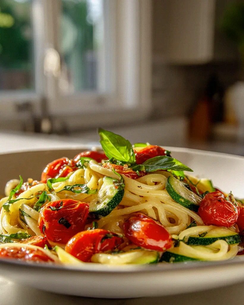 Zucchini und Tomaten: Schnelles Pfannenpasta-Rezept genießen! – Schritt 2