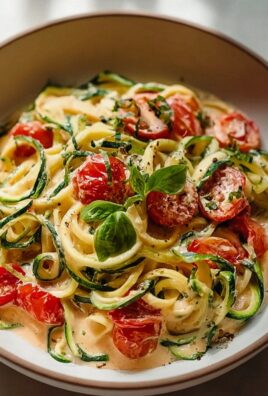 Zucchininudeln mit Frischkäse und Tomaten – Einfach genießen!